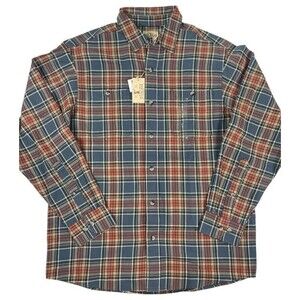NWT Red Head Ozark Flannel Plaid Shirt Slate Red Cream Work Ranch Yellowstone L